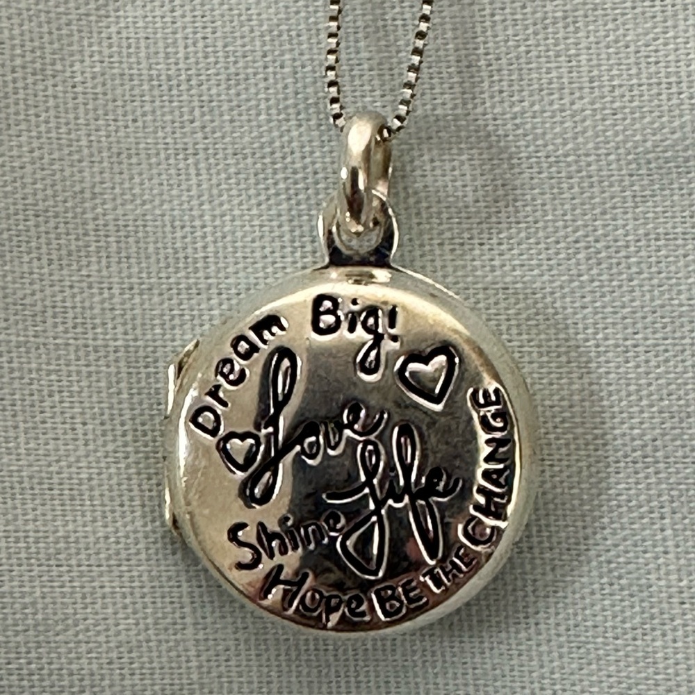 Inspirational Silver Locket Necklace